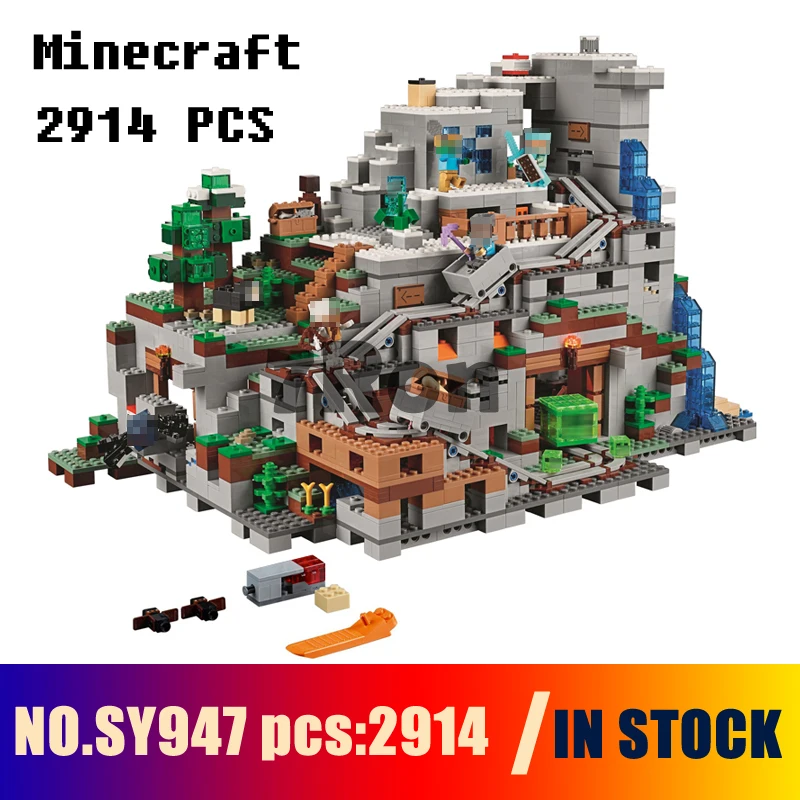 

Compatible with lego 21137 Models building toy SY947 2914pcs My Worlds The Mountain Cave Building Blocks toys & hobbies