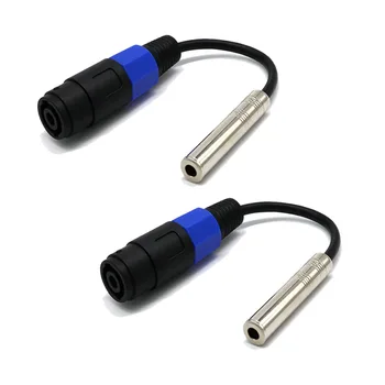 

2 pcs Connector Compatible Speakon Male to 1/4" Female Adapter Cable Gauge