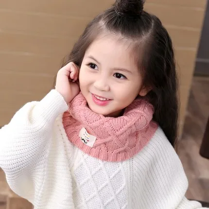 MIARA. L/Детский милый шерстяной шарф в Корейском стиле, вязаный шерстяной шарф, теплая водолазка с воротником для мальчиков и девочек - Цвет: color4