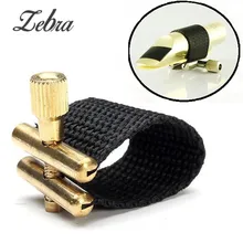 Зебра ткань металлическая Лигатура для саксофона сопрано альт тенор тональность Лигатура для саксофона Черный Прочный музыкальный инструмент части