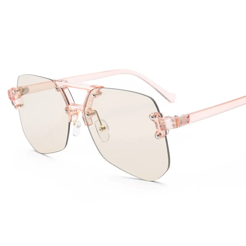 

IMAKEFASHION Polygon Rimless Pilot Sunglasses for Men and Women Cany Colorful Lens Clear Lens Eyeglasses JWW220
