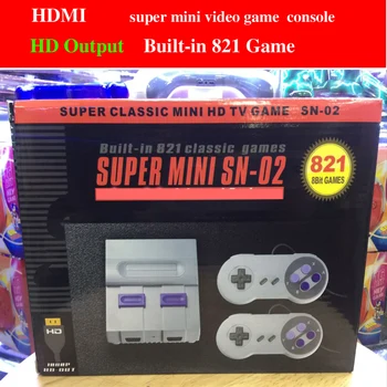 

DHL 10pcs Mini HD HDMI TV Video Game Console Handheld Retro Family Game Console Built-In 821 Classic games Dual gamepad PAL&NTSC