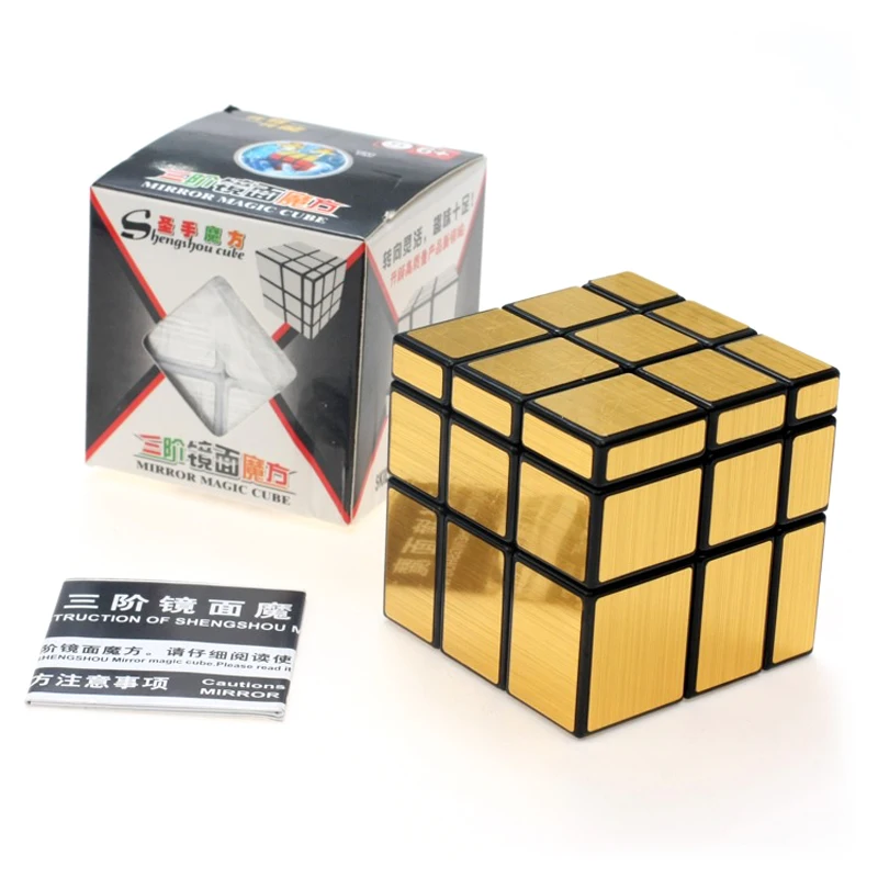 ShengShou зеркальный волшебный куб профессиональный 3x3x3 Золото и серебро cubo magico головоломка скорость Классические игрушки