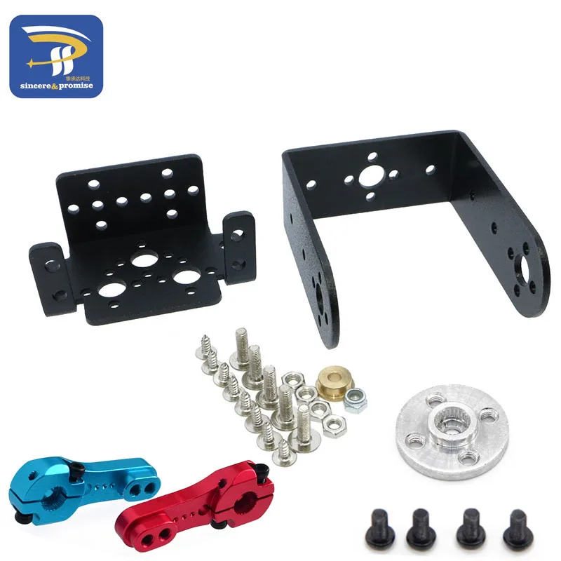 

2 DOF Short Pan And Tilt Servos Bracket Sensor Mount Kit 25T Servo Round type Rocker Arm Horn For Robot Compatible MG995 MG996R