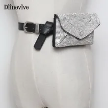 DIINOVIVO Роскошные Дизайнерские поясная сумка с кисточками со стразами Для женщин талии сумка Деньги Телефон Чехол повелительницы пояс Сумка кошельки WHDV0698