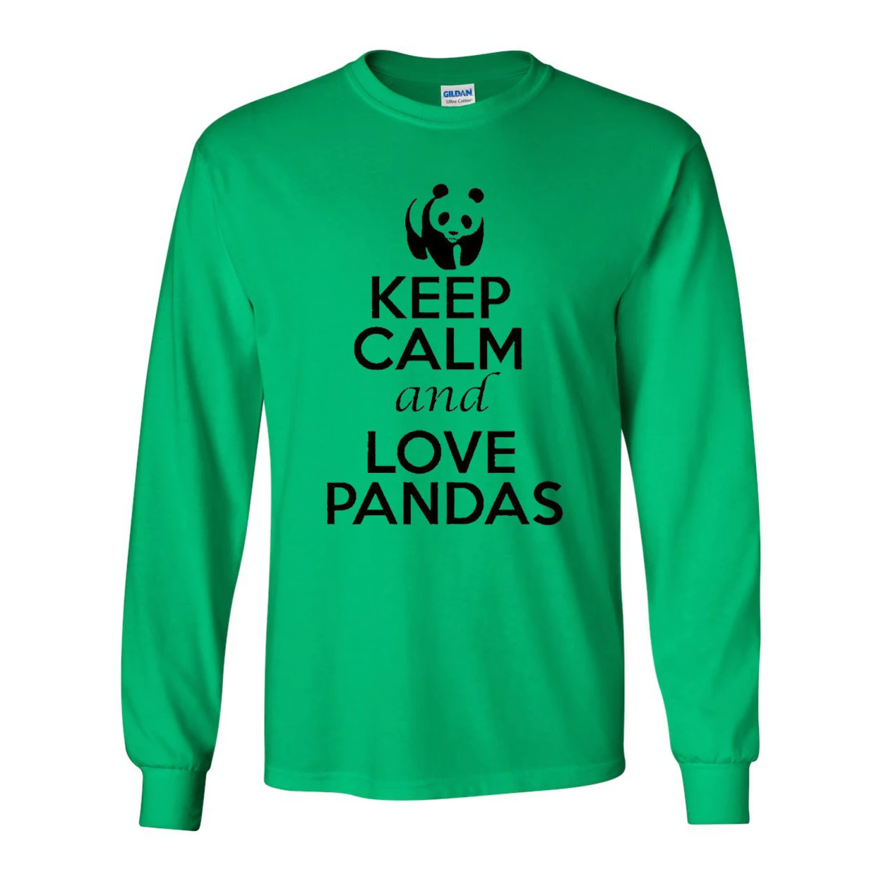 Long Sleeve Adult T-Shirt Keep Calm and Love Red Pandas (2)
