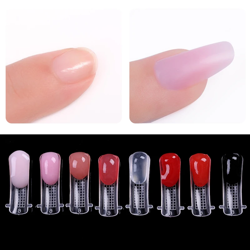 

100pcs Quick Building Mold Tips Nail Dual Forms 10 Different Size Finger Extension Nail Art UV Builder Poly Tool