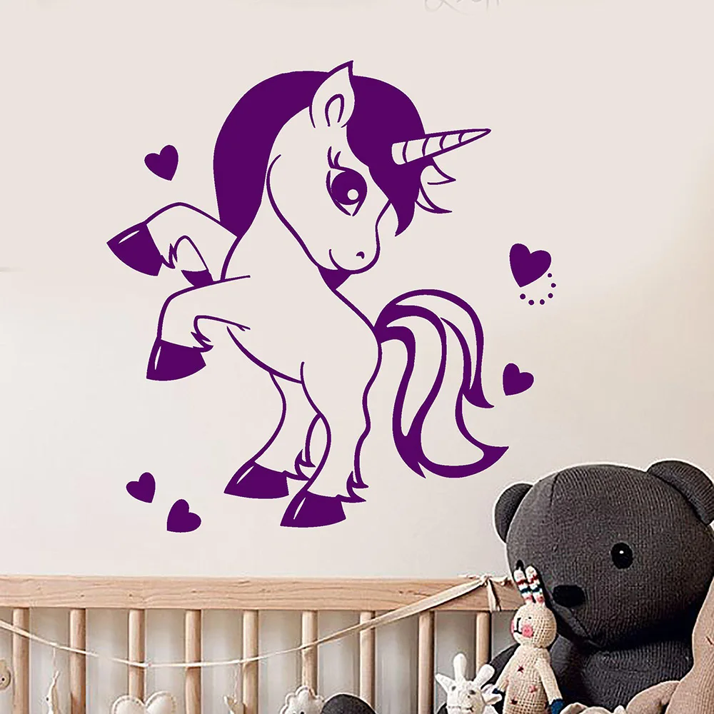 

Cartoon Pony Unicorn Fairy Tale vinyl wall sticker home decor Nursery Room decal diy art mural wallpaper