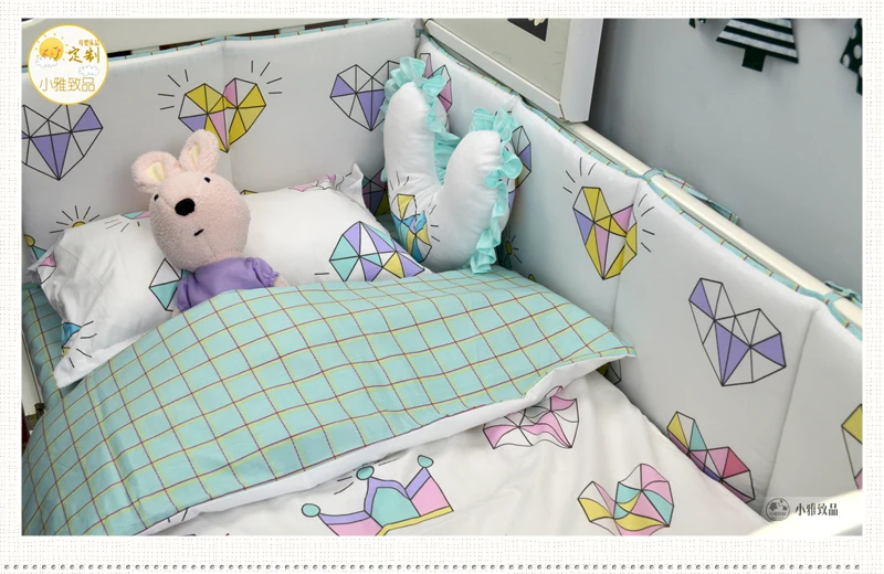 Детская кровать бампер 4 шт. детские постельные принадлежности набор серый облако синий алмаз Маяк Морской самолет арбуз дизайн подходит