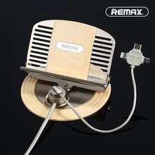 Remax Universal Car Phone Holder with 3 in 1 usb Magnetic charger cable for iPhone 5s 6 6s 7 Plus / Samsung Galaxy Type C phones