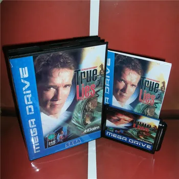 

True Lies EU Cover with box and manual For Sega Megadrive Genesis Video Game Console 16 bit card