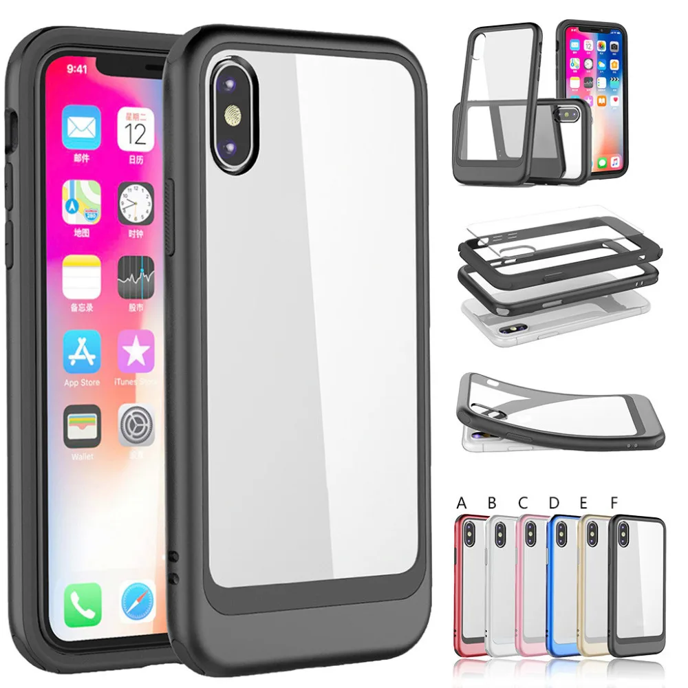 С задней пластиной ультра тонкий силиконовый прозрачный чехол для iPhoneXS MAX 6 5