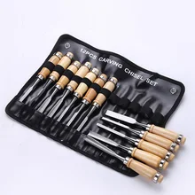 Profesional 12 unids/set Manual de madera tallado a mano cincel herramienta carpinteros madera talla cincel herramientas manuales de bricolaje