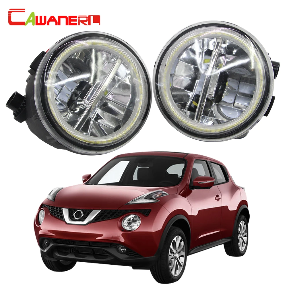

Cawanerl For Nissan Juke F15 Hatchback Car H11 LED Fog Light + Angel Eye Daytime Running Light DRL 12V 2010 2011 2012 2013 2014