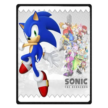 

New Customized Soft Warm Blanket Coral Fleece Throw Travel Blankets sonic the hedgehog Printed Kids Baby Blanket