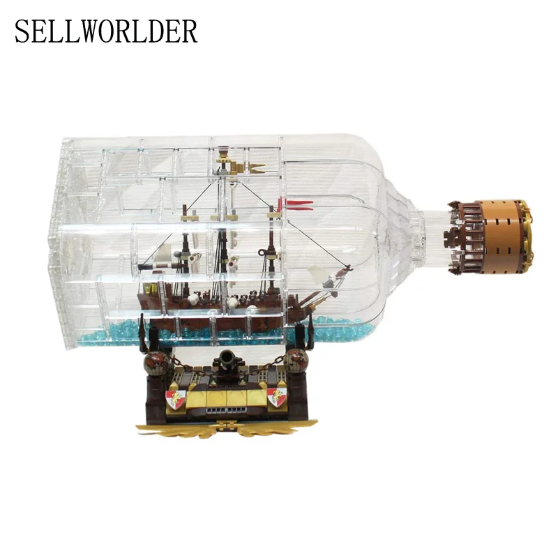 

building bricks Pirates of the Caribbean Ship in Bottle 775pcs Building Blocks Toys