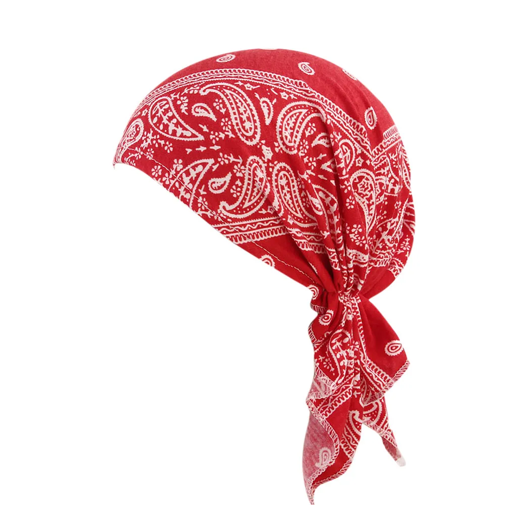 Ночнушка# H5 Новая мода для женщин раковая химиотерапия шляпа шапочки шарф Тюрбан, повязка на голову шапка подарки Повседневная Горячая - Цвет: Red