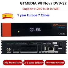 GT медиа V8 Nova DVB-S2 Freesat спутниковый ресивер H.265 встроенный wifi+ 1 год Европа Испания ТВ коробка новая версия V8 супер
