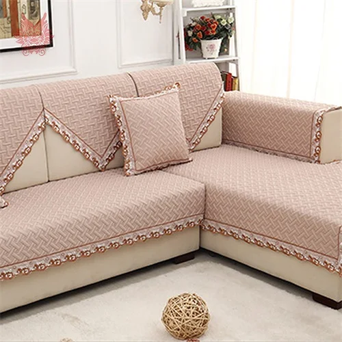 Europe style luxury geometric embroidery quilted sofa cover slipcovers