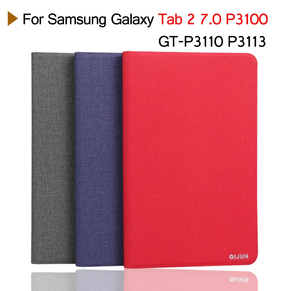 

Tablet Case For Samsung Galaxy Tab 2 7" GT-P3100 P3110 PU Leather Folding Flip Stand Cover Soft Silicone Coque For Tab2 7 P3113