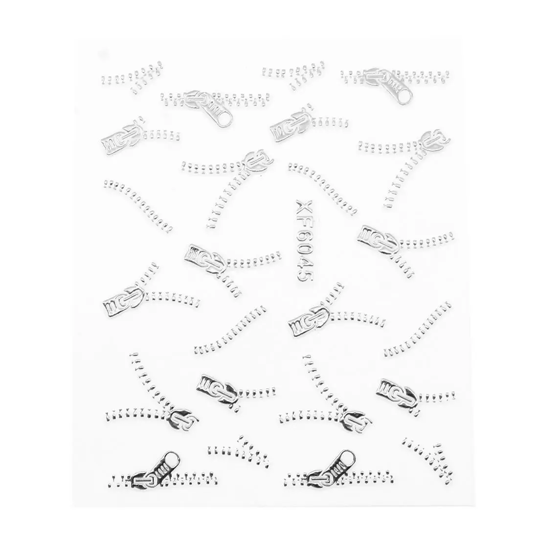

Transfer Sticker for Nail Art with Metal Zip Pattern (Silver Zip, 1 Piece)