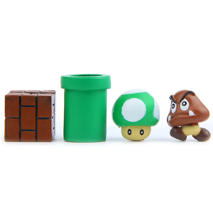 Mini Blocks Mario Bros Set Action Figure Mushroom Toad Question Turtle DIY Doll Decor Super Mario Figurines Collection Kids Toys