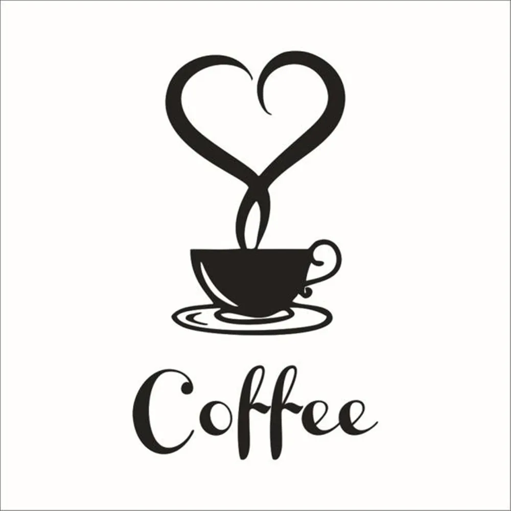 

2018 New Arrival wall sticker Black Removable DIY Kitchen Decor Coffee Cup Decals Vinyl Mug Wall Sticker