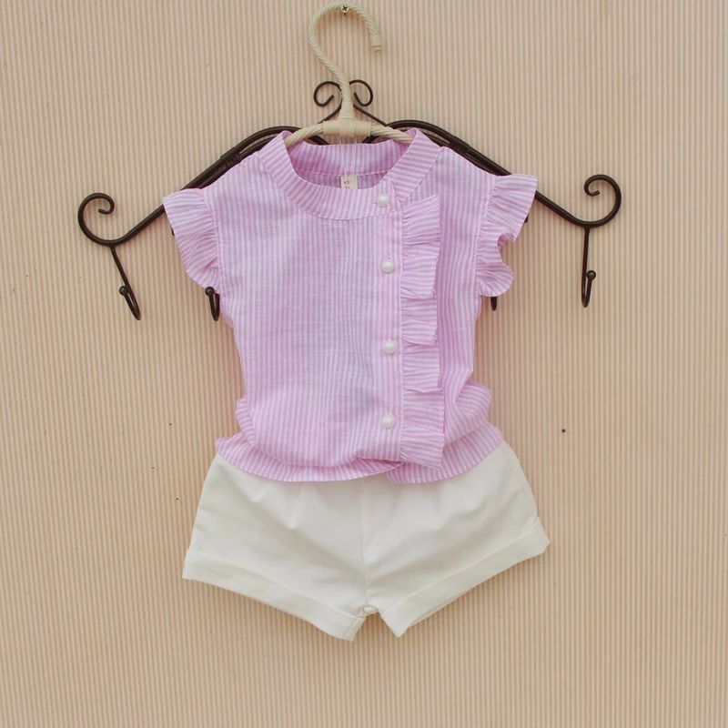 

Flying Sleeve Asymmetrical Button Up Fashion Shirt Girls Clothes 3 To 12 13 14 15 Years Summer Clothing Teenage Top