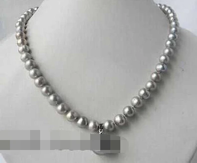 

0893 Gray Round Freshwater Pearl Shell Pearl Pendant Necklace