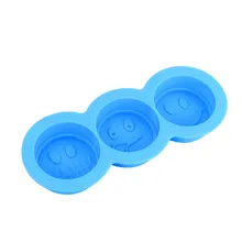 Ледяной куб смайлик Силиконовый поднос плесень шоколадный торт печенье Желе производитель плесень делает идеальные ледовые шарики#0323