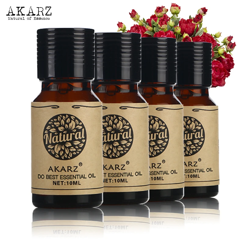 Akarz Incenso Loto Camomilla Olio Essenziale Di Salvia Sclarea Per Aromaterapia Massaggio Spa Bagno Cura Della Pelle 10Ml * 4
