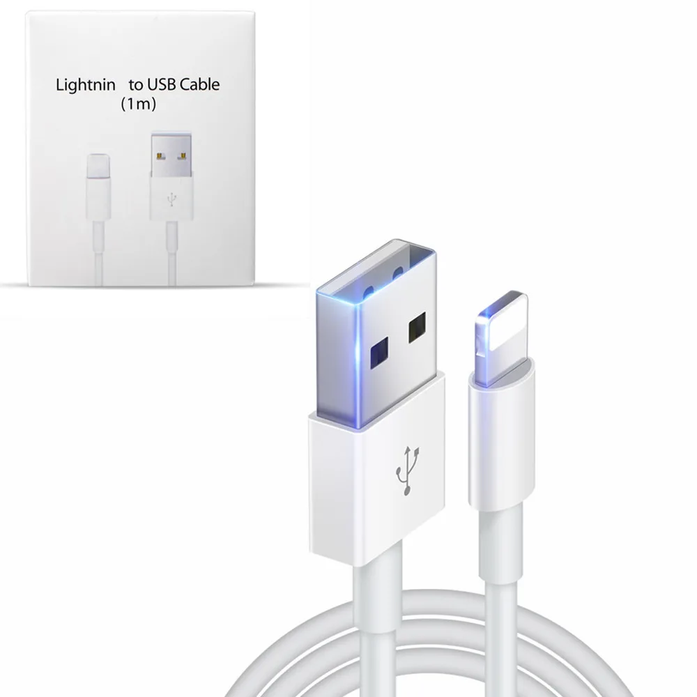 Оригинальный USB кабель для Lightning iPhone 5 5S 6 6S 7 8 Plus X XS Max XR SE шнур быстрой зарядки 1 м 2 и