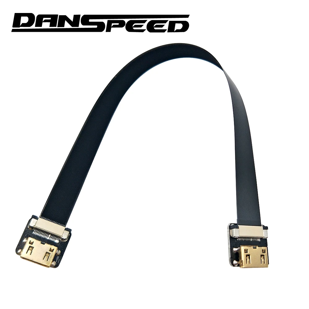 Danspeed أسود أنثى إلى أنثى f/f fpc fpv البسيطة hdmi إلى hdmi شقة كابل موصل قياسي ل جوية التصوير 20 سنتيمتر