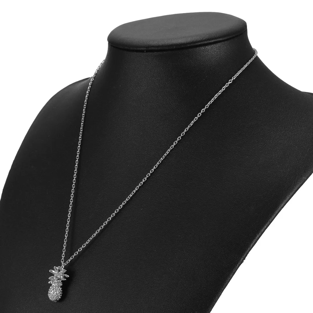 New Trendy Gold Silver Plated Long Chain Fashion Lovely Pineapple Pendant Necklace Summer Fruit Charms Jewelry Gifts For Women
