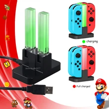 Дорожный переключатель аксессуары для рыбной ловли светодиодная USB Зарядка Док-станция nintendo переключатель зарядное устройство для nintendo переключатель 4 джойкон контроллер
