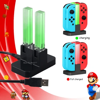 

Nintend Switch Dock Accessories LED USB Charging Dock Station Nintendoswitch Charger for Nintendo Switch 4 Joycon Controller