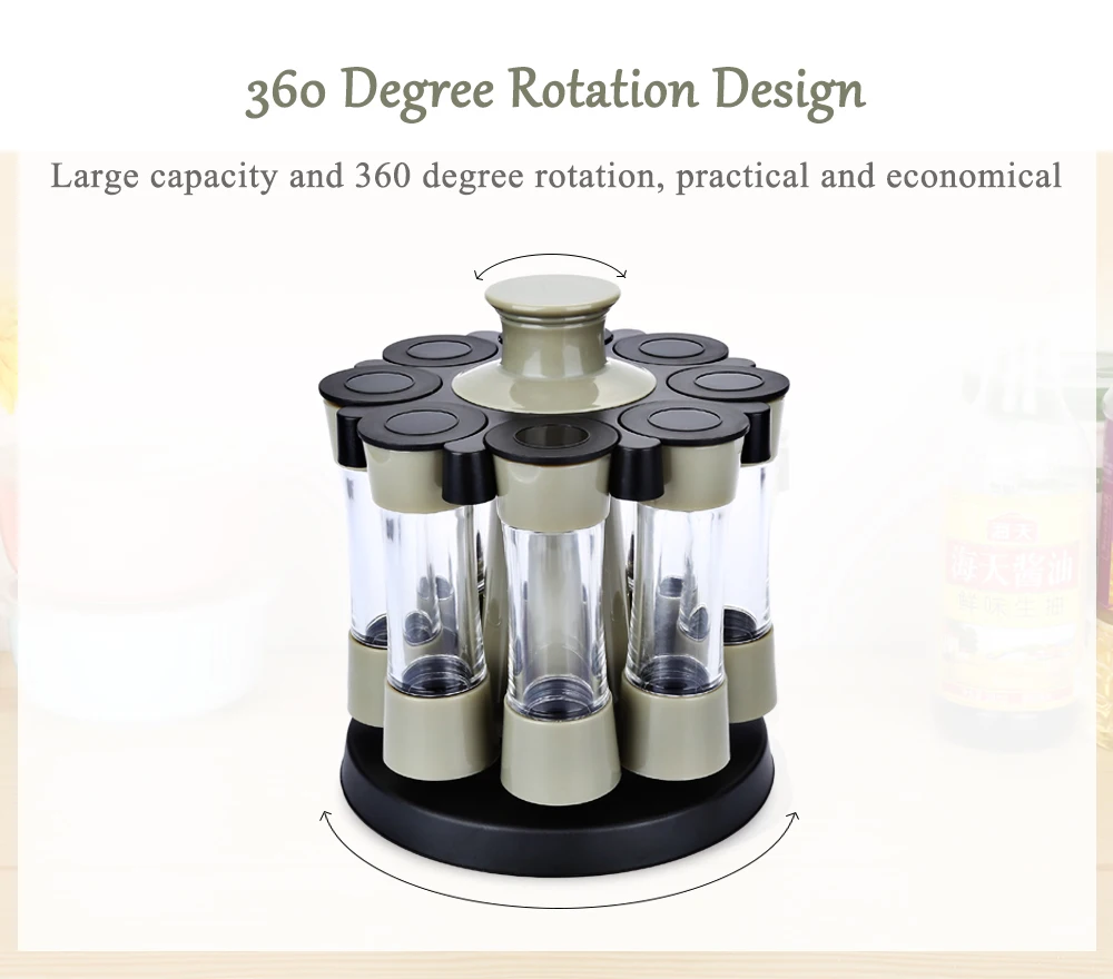 8 шт пластиковая вращающаяся соусная емкость для приправ коробка для соли сахара перца бутылки-шейкеры кухонные инструменты для соли и специй ящики для хранения