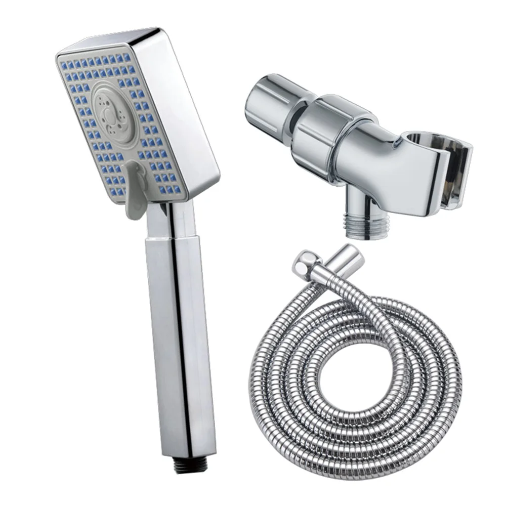 3pcs Hand Shower Set Five Water Outlet Ways Shower Head Chrome Plated