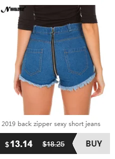 Сексуальные короткие джинсовые шорты на молнии сзади для женщин, джинсовые шорты с дырками, сексуальные повседневные шорты с пуговицами, женские летние шорты с высокой талией