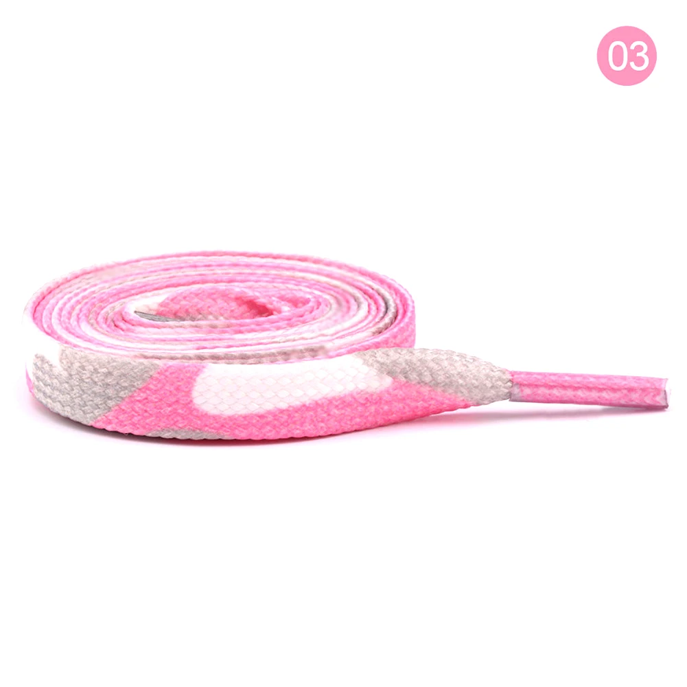 Flat Shoelaces Boots Rainbow color Shoelace Canvas Strings Camping Shoelaces Strings Camouflage Sport Shoes Shoe Lace New Style