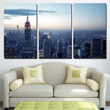 

3 Panel Canvas Art New York Cityscape Buildings Home Decoration Wall Art Painting Canvas Prints Pictures for Living Room Poster