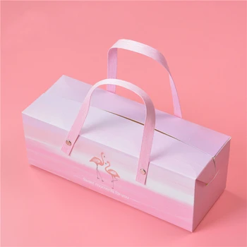 

Pink Box Cake Roll Box With Base Gift Box Packing Tools Cardboard Baked Box Disposable Box Bakery Restaurant Packaging Box 10pcs