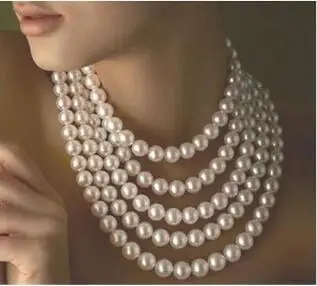 

Free Shipping >> 100" 9-10MM PRETTY AKOYA AAA++ GENUINE WHITE AKOYA PEARL NECKLACE14K