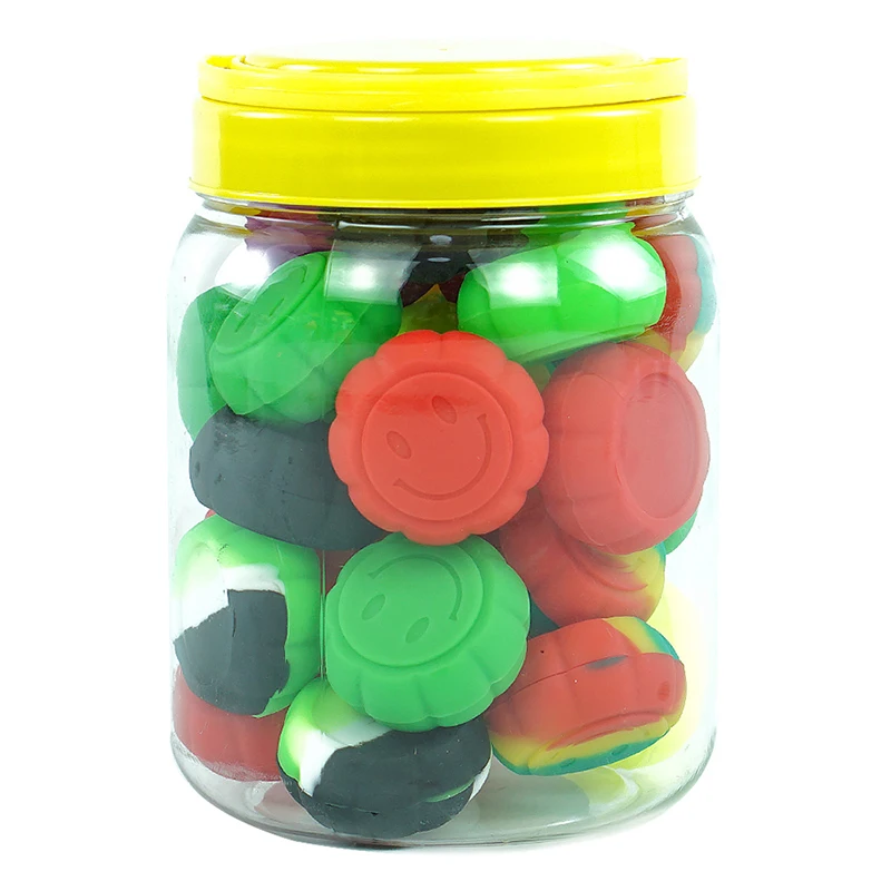 

30pcs 5ml Nonstick Silicone Wax Containers pumpkin storage container Silicone dab container with box