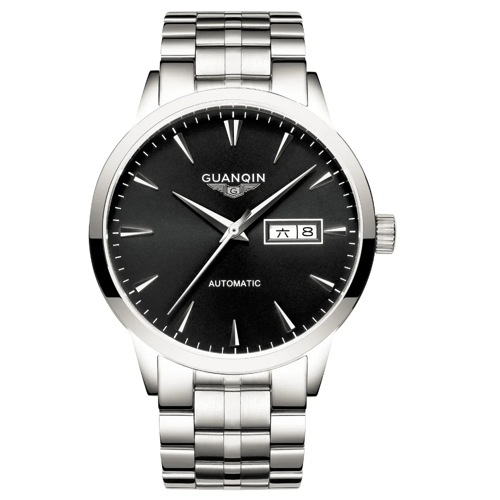 Мужские часы GUANQIN мужские s часы лучший бренд класса люкс Япония Движение Мужские t механические часы нержавеющая сталь Кожаный ремешок наручные часы