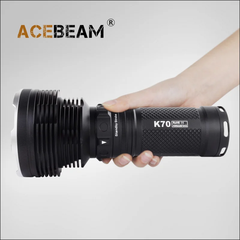 

ACEBeam K70 2600 lumen CREE XHP35 LED Flashlight Camping Torch Use 4x 18650 Battery Throw 1300meters Light Gear