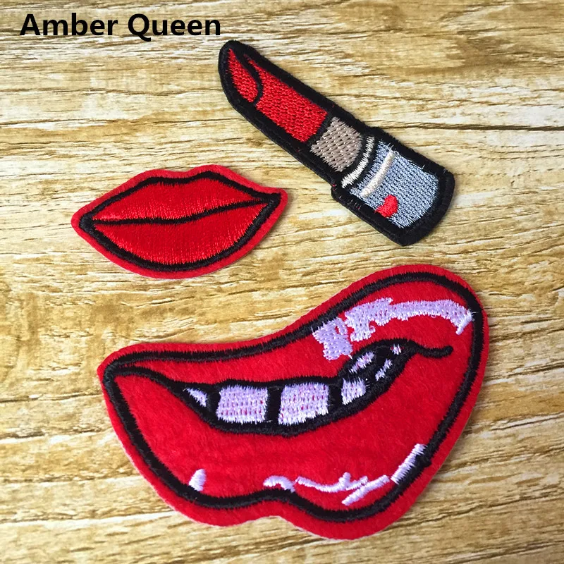 Popular 6PCS Kissing Patch Clothing Accessories Red Lip/Lipstick