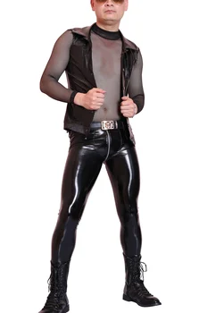 

Great Transparent Sexy Mesh Coarse Mesh Long-sleeved High-necked Triangular Piece Tight Underwear