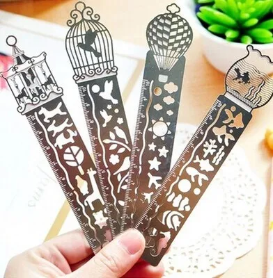 4 шт./партия изящная аппликация Закладка для книг ультратонкая металлическая лента-закладка линейка короткая книга маркер модные закладки