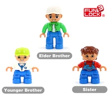 Brother Sister Duplo Figure Blocks Role-Play Figure My Family Educational Toys
